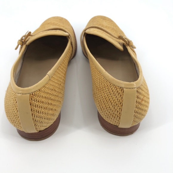 Vintage Stuart Weitzman Golden Straw Loafers 8AA - Picture 9 of 14